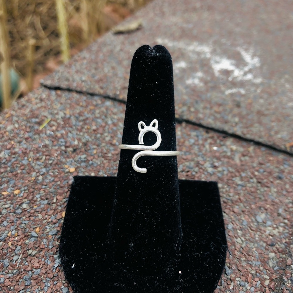 Silver Cat Ring 925 sterling silver